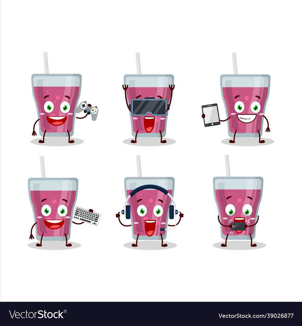 Purple juice cartoon character are playing games