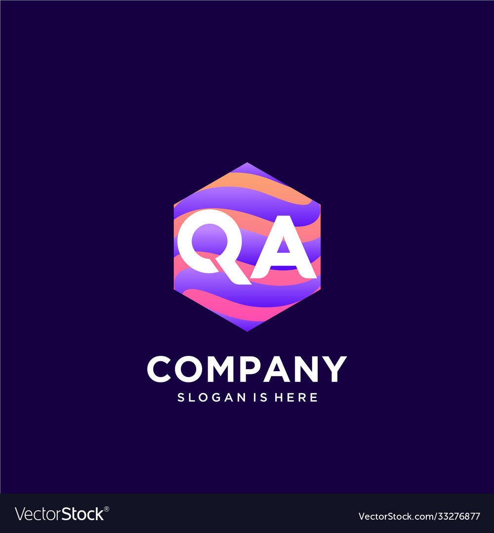 Qa initial logo with colorful template Vector Image Qa initial logo with colorful template