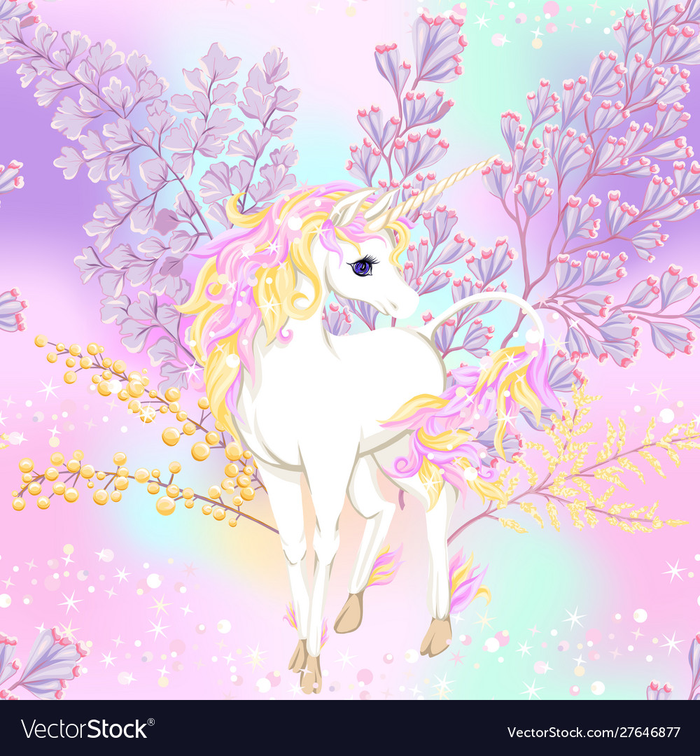 Seamless pattern background with unicorn vector image Seamless pattern background with unicorn