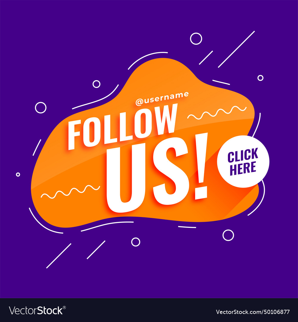 Social media follow us purple template in modern