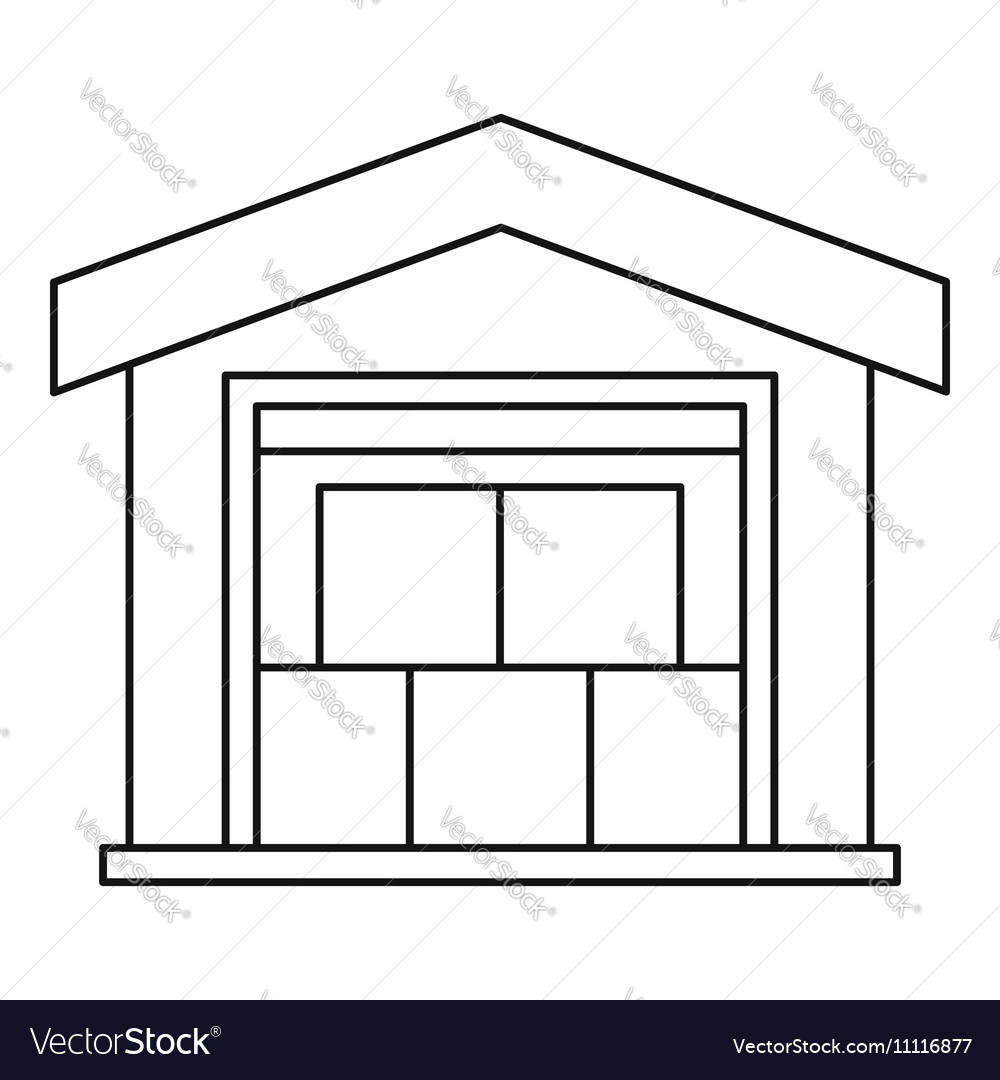 Warehouse icon outline style Royalty Free Vector Image