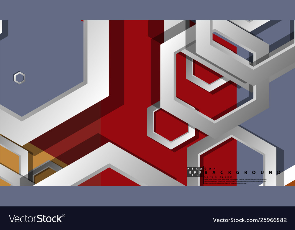 Abstract geometric background with hexagon middle vector image Abstract geometric background with hexagon middle
