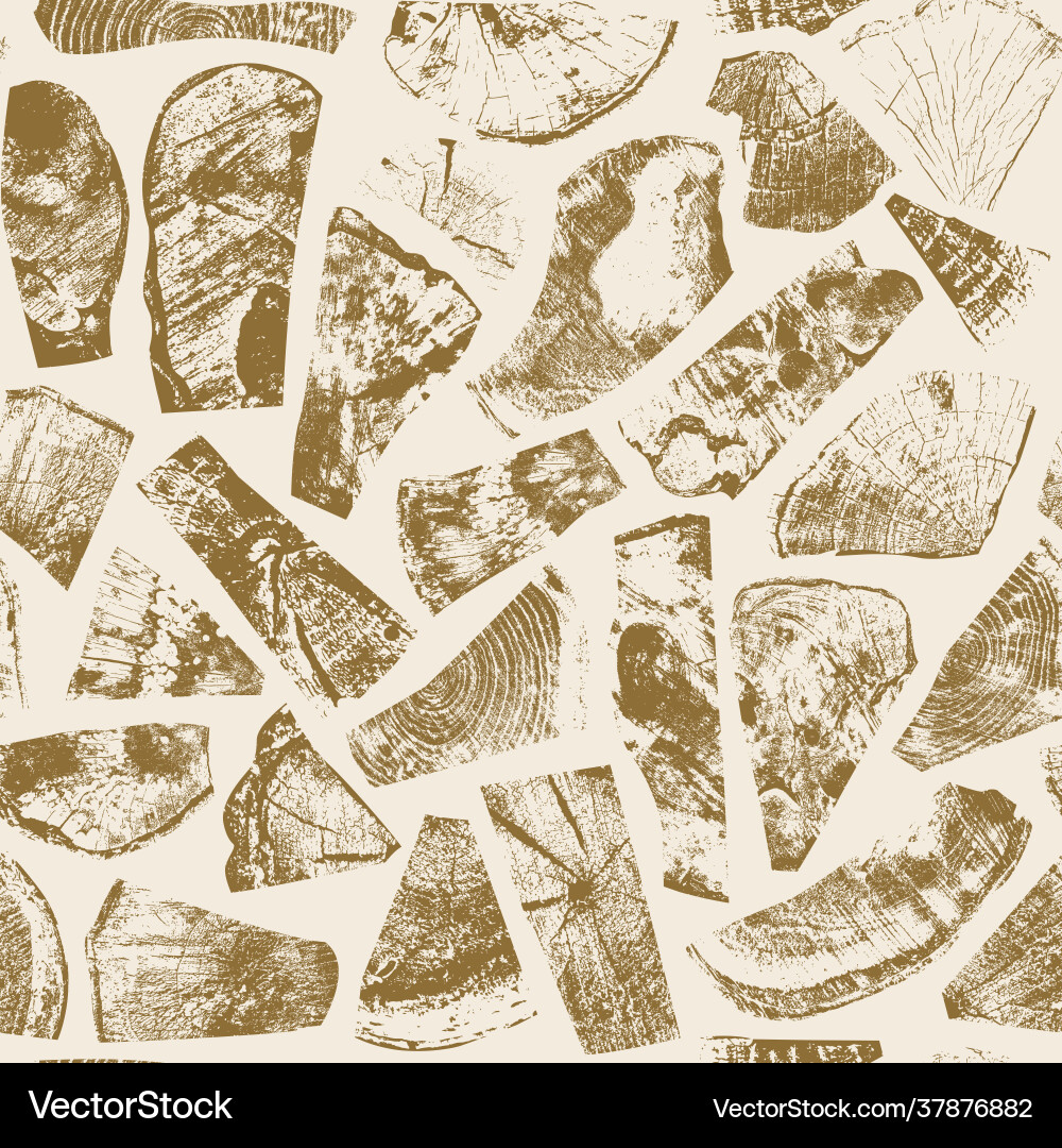 Abstract seamless pattern with wood cuts Vector Image