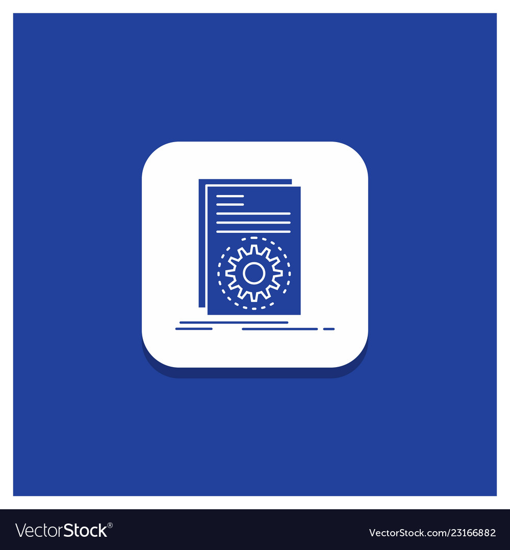 Blue round button for code executable file vector image Blue round button for code executable file