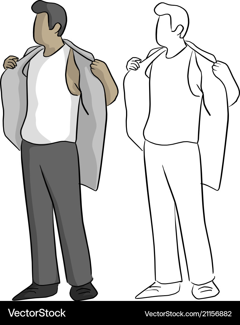 Businessman taking off his shirt Royalty Free Vector Image