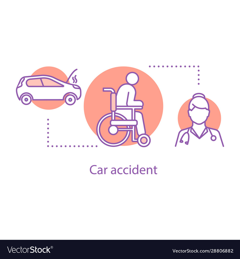 Car accident injury concept icon Royalty Free Vector Image