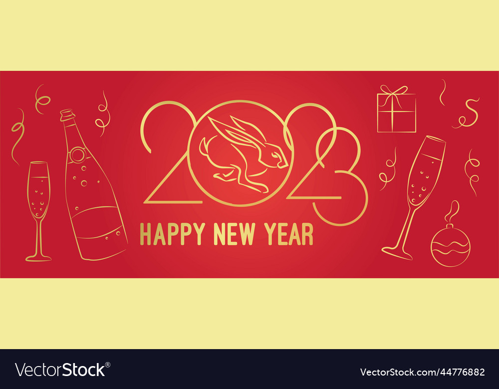 Chinese new year 2023 modern art design set