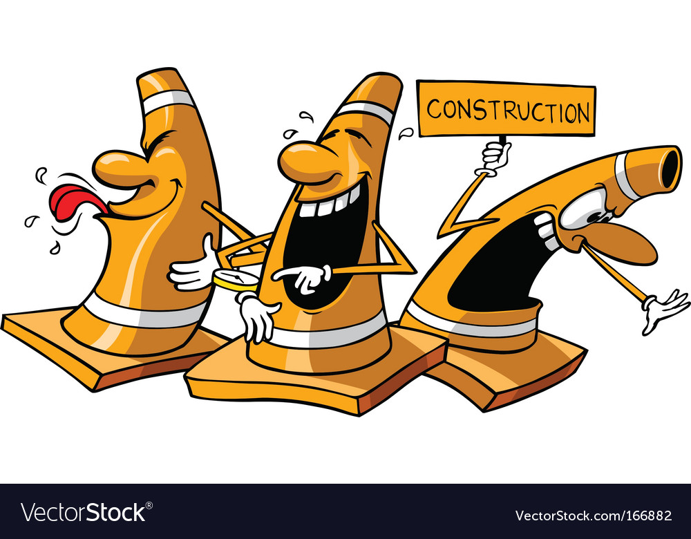 Construction cones Royalty Free Vector Image VectorStock