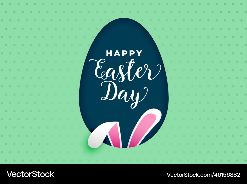 Easter day egg wiith rabbit ears background Vector Image