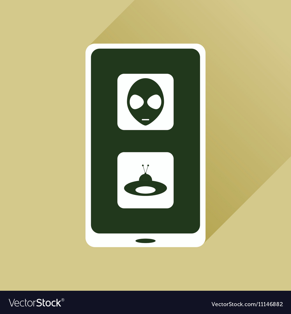 Flat web icon with long shadow mobile viruses