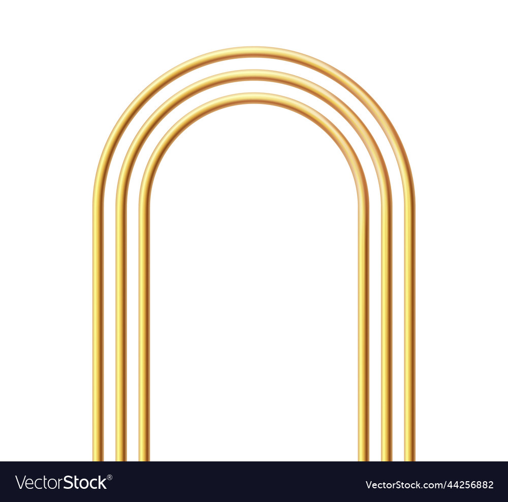 Golden realistic arch gold 3d frame shiny Vector Image