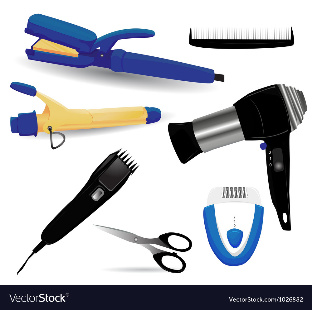 Hair Styling Tools Royalty Free Vector Image VectorStock