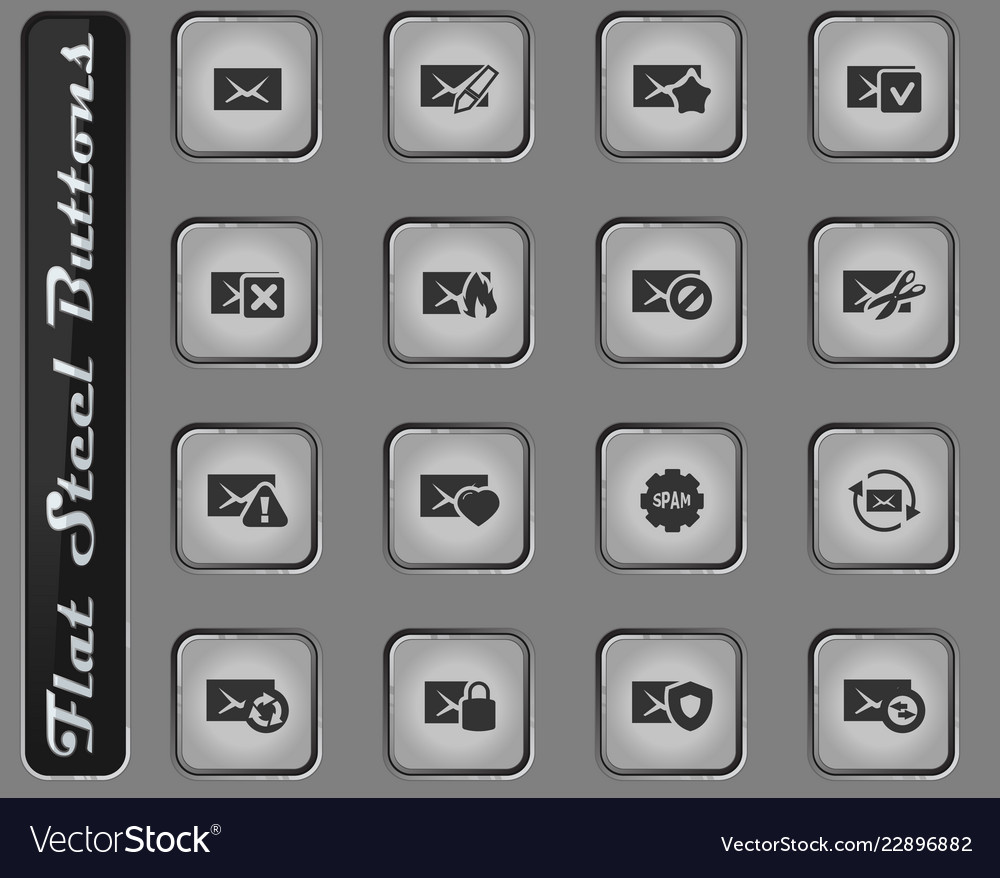 Mail and envelope icons set