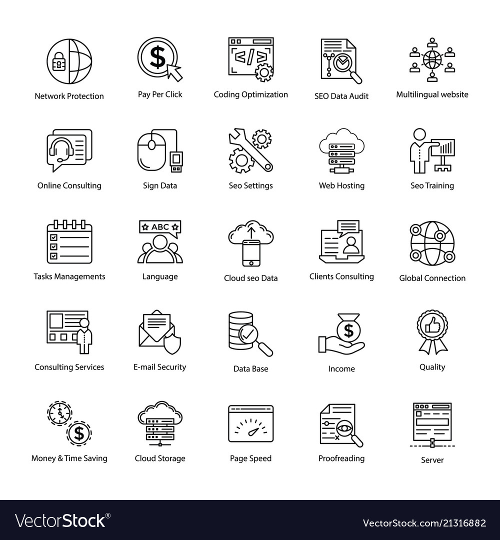 Search engine and optimization master icons Vector Image