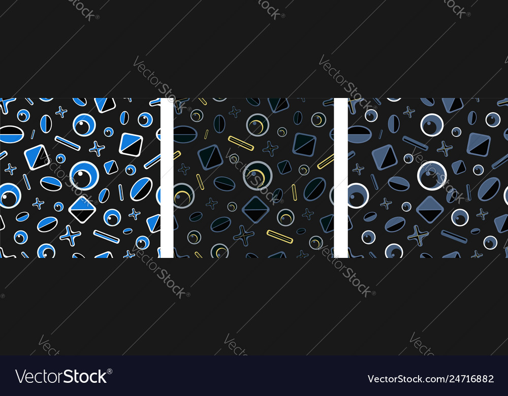 Set of abstract patterns with geometric elements