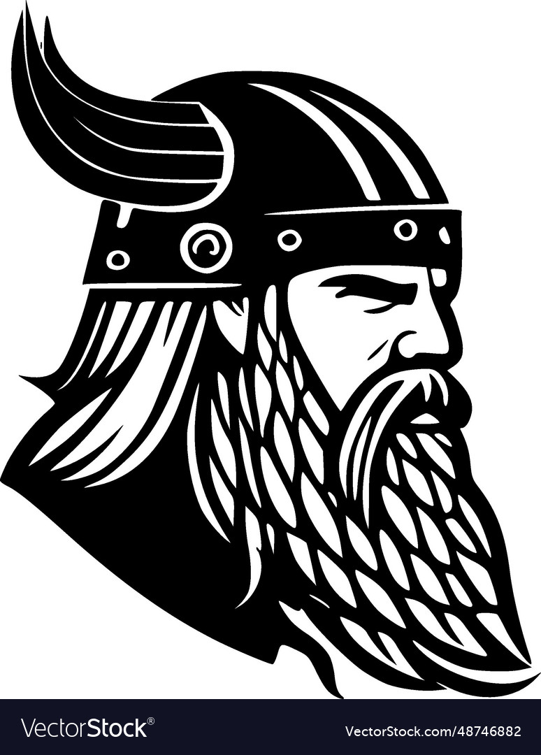 Viking - black and white isolated icon Royalty Free Vector