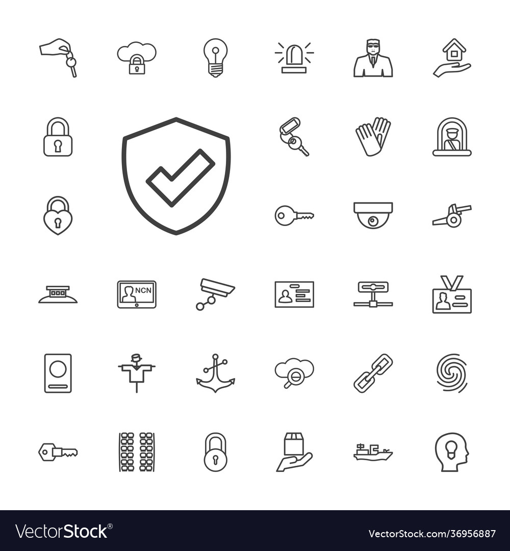 33 security icons Royalty Free Vector Image - VectorStock