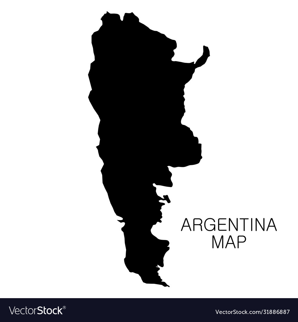 Argentina map and country name isolated on white Vector Image