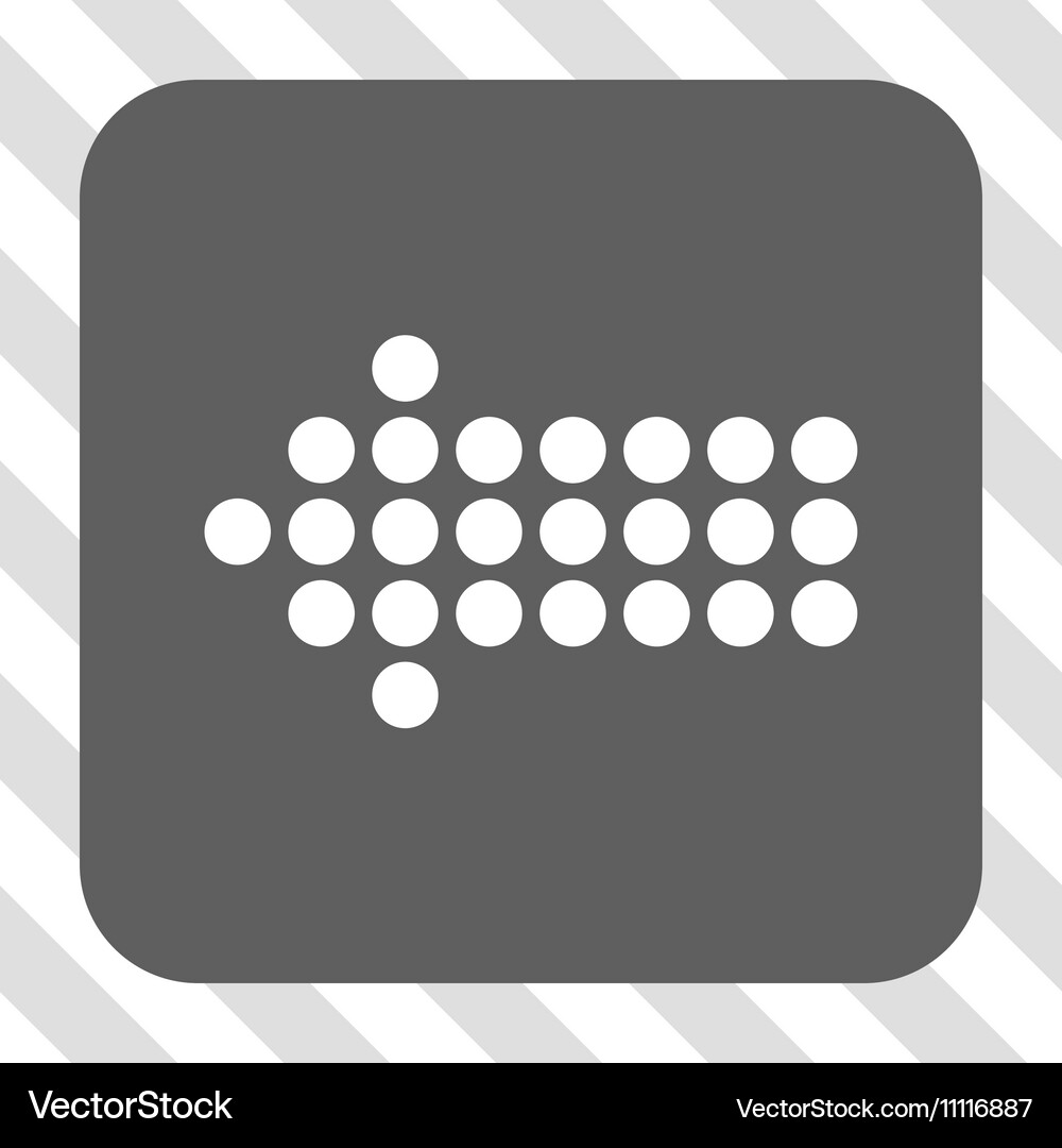 Dotted arrow left rounded square button Royalty Free Vector