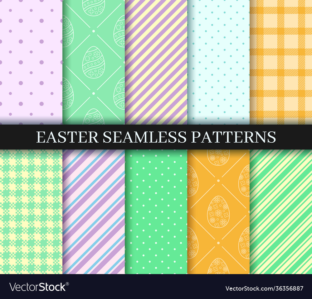 Easter seamless patterns set endless texture