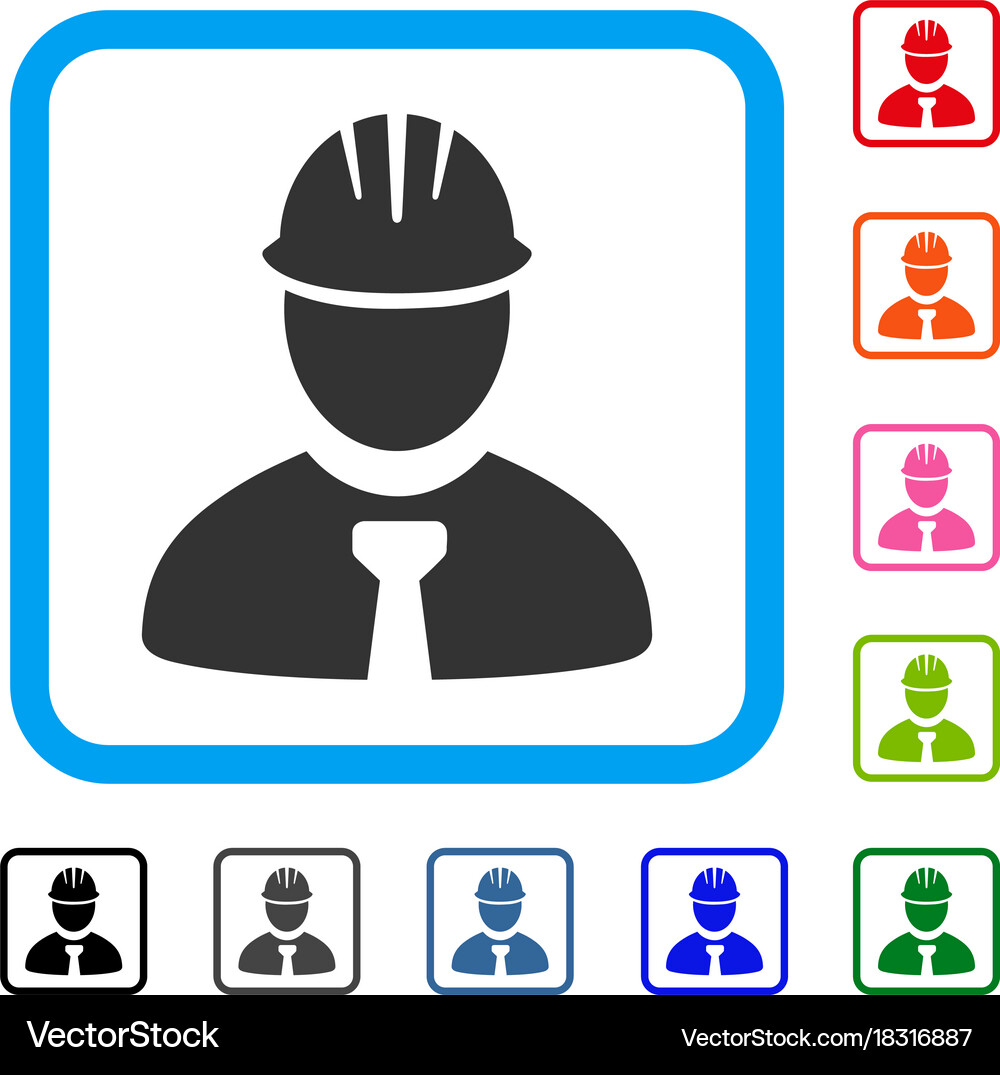 Engineer framed icon Royalty Free Vector Image