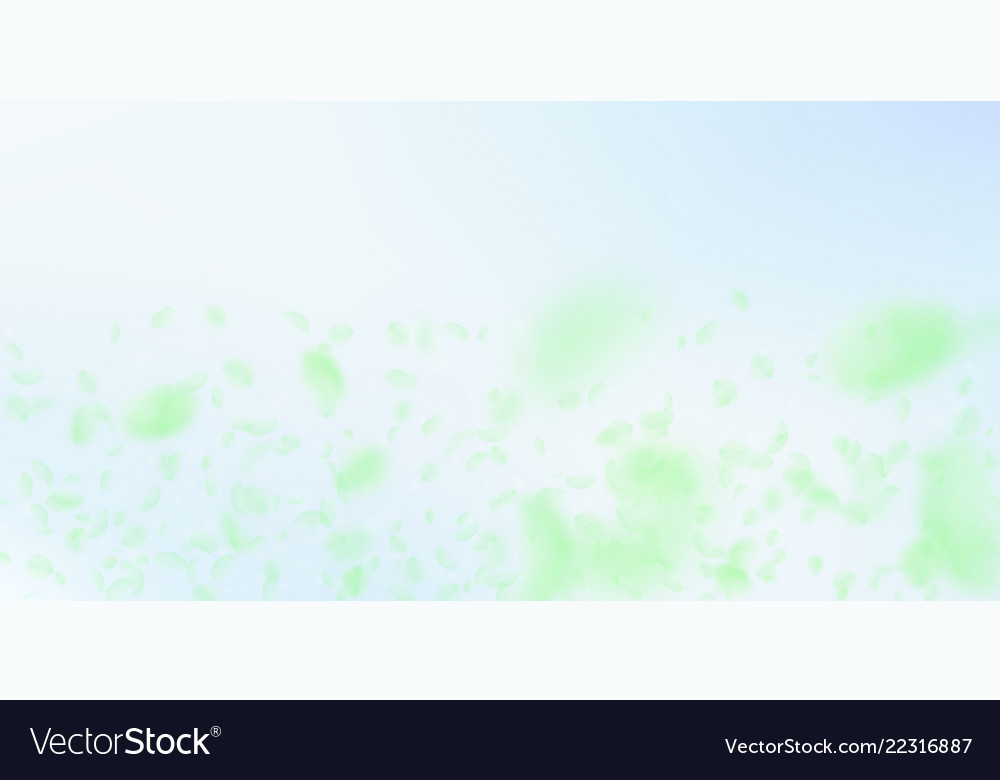 Green flower petals falling down