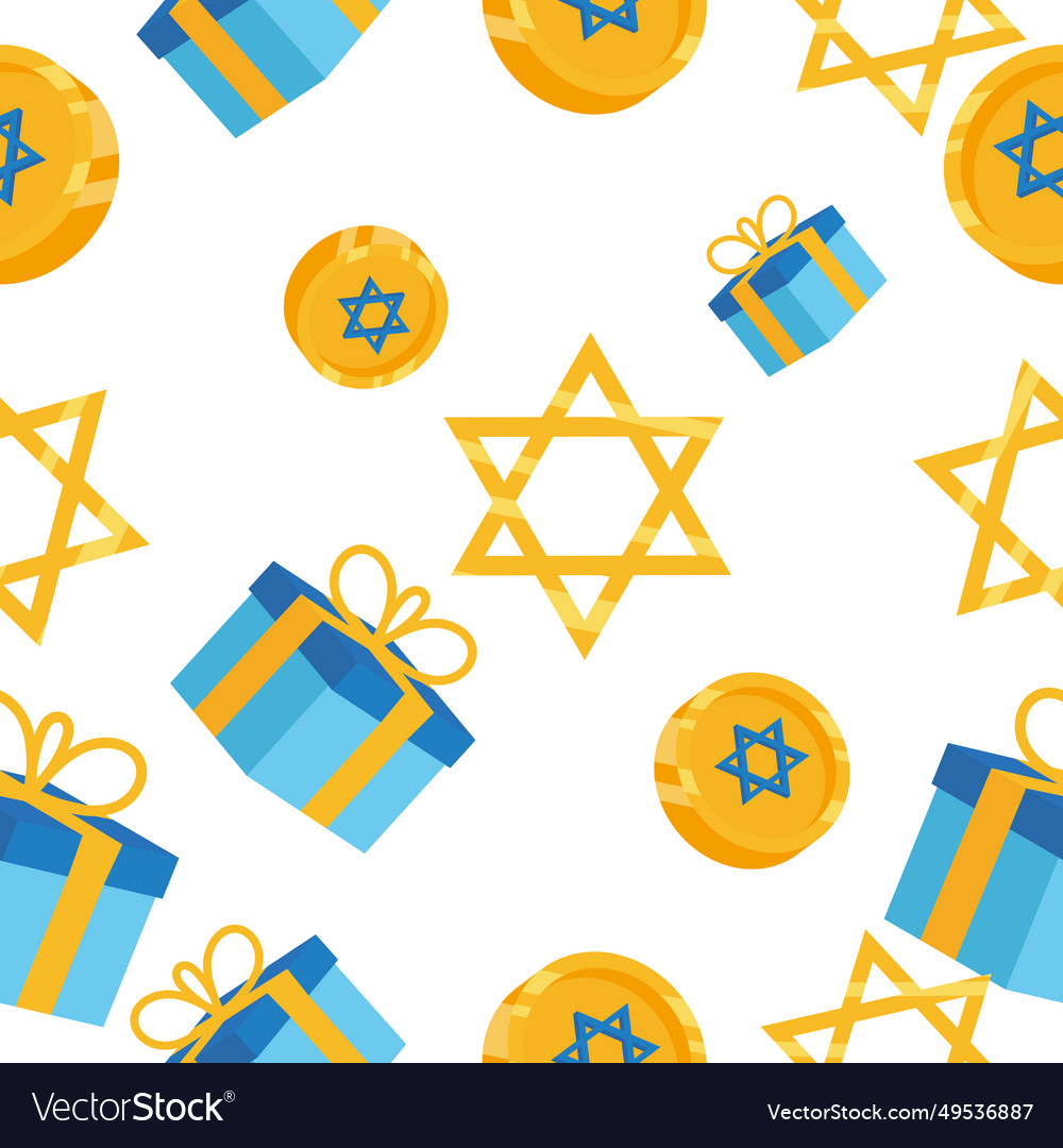 Hanukkah Hintergrund von Davis Stars und Geschenkboxen