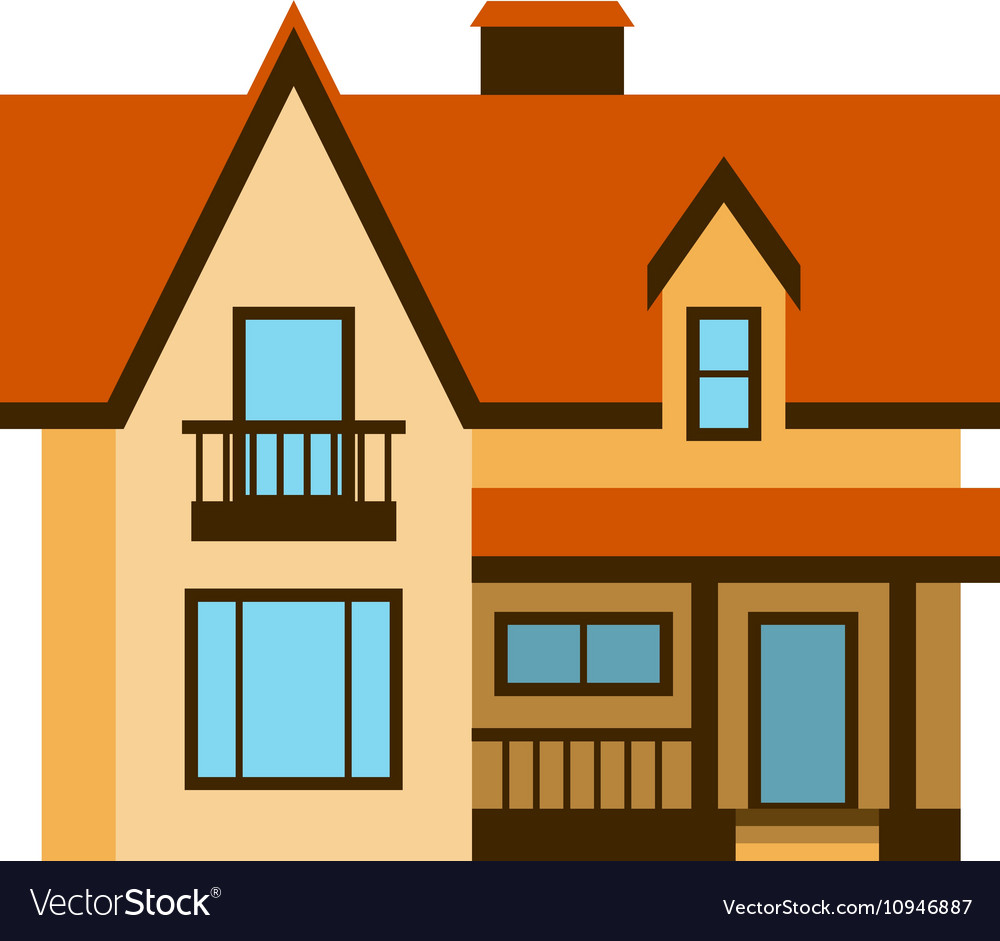 House front view Royalty Free Vector Image - VectorStock