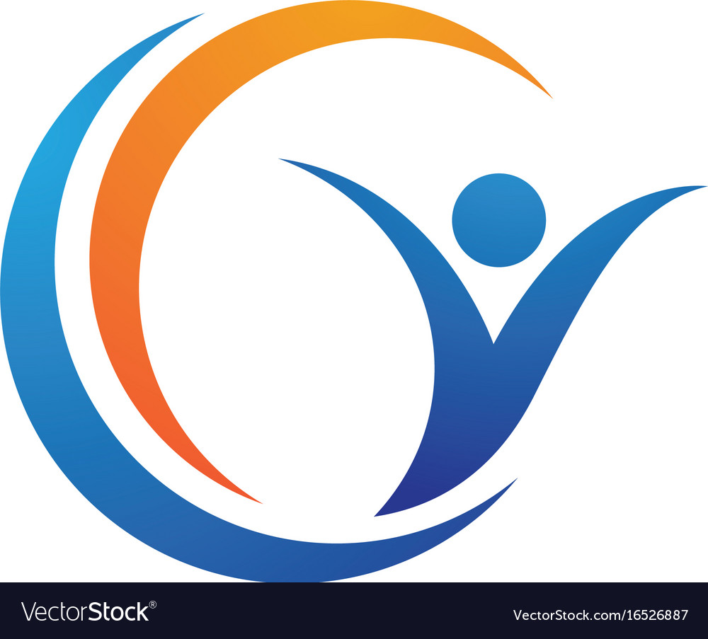 Human character logo sign health care logo sign Vector Image