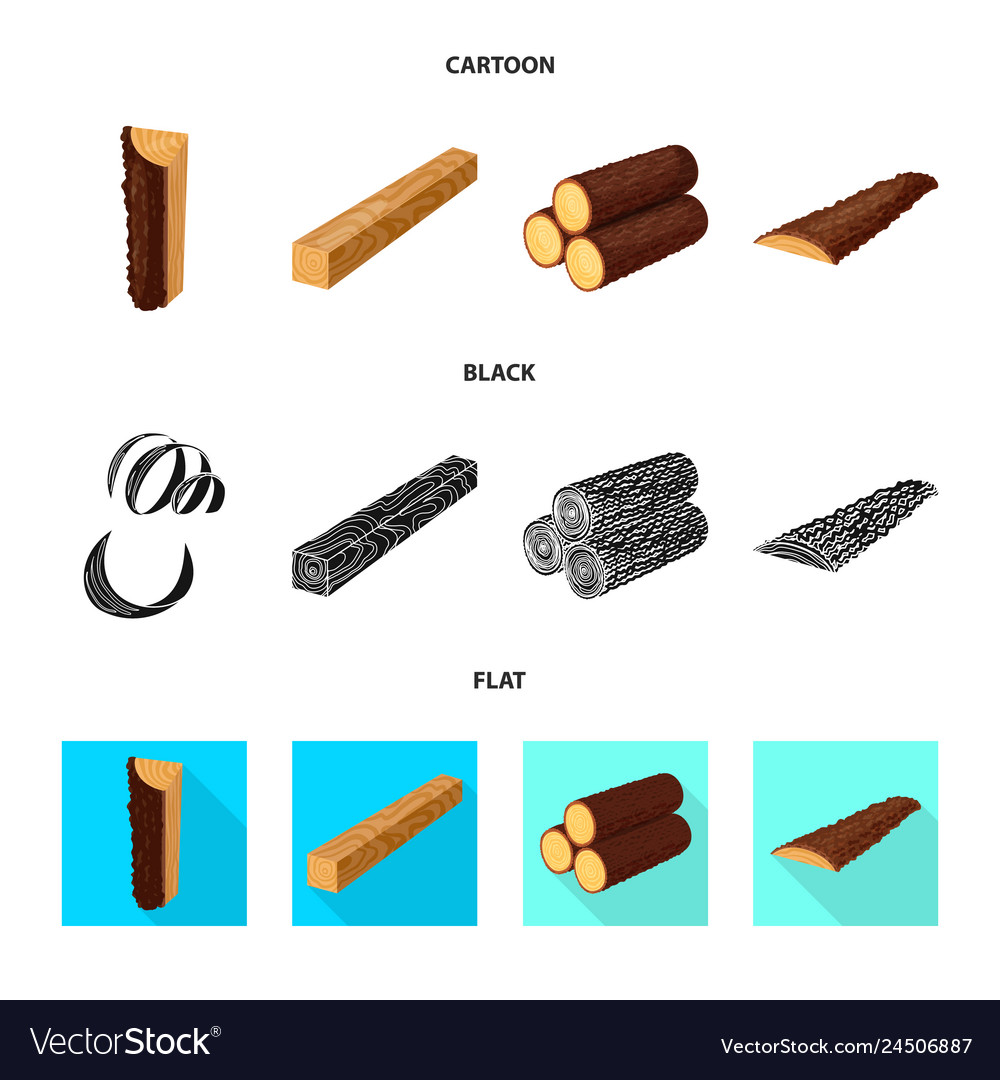 Isolated object of tree and raw icon set
