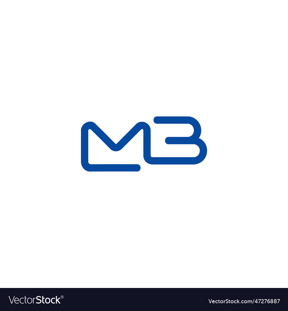 Letter mb linked curve linear logo Royalty Free Vector Image