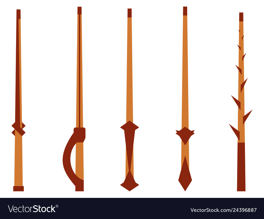 Magic wands and magical objects tool wizard Vector Image Magic wands and magical objects tool wizard