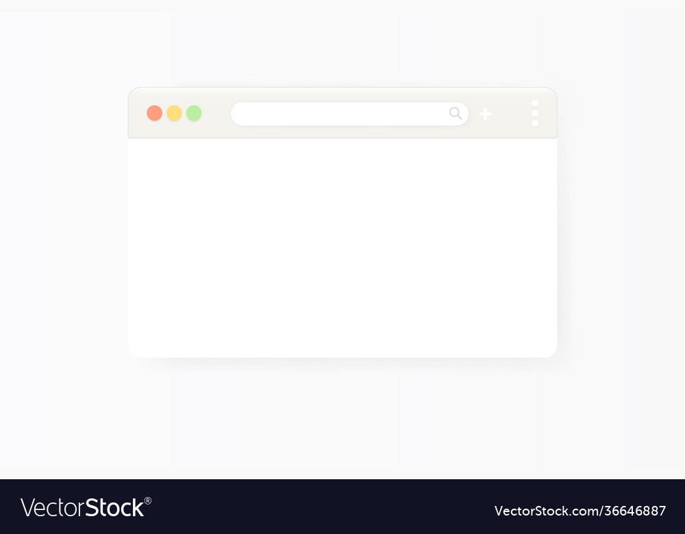 Modern web browser window design isolated on white vector image Modern web browser window design isolated on white