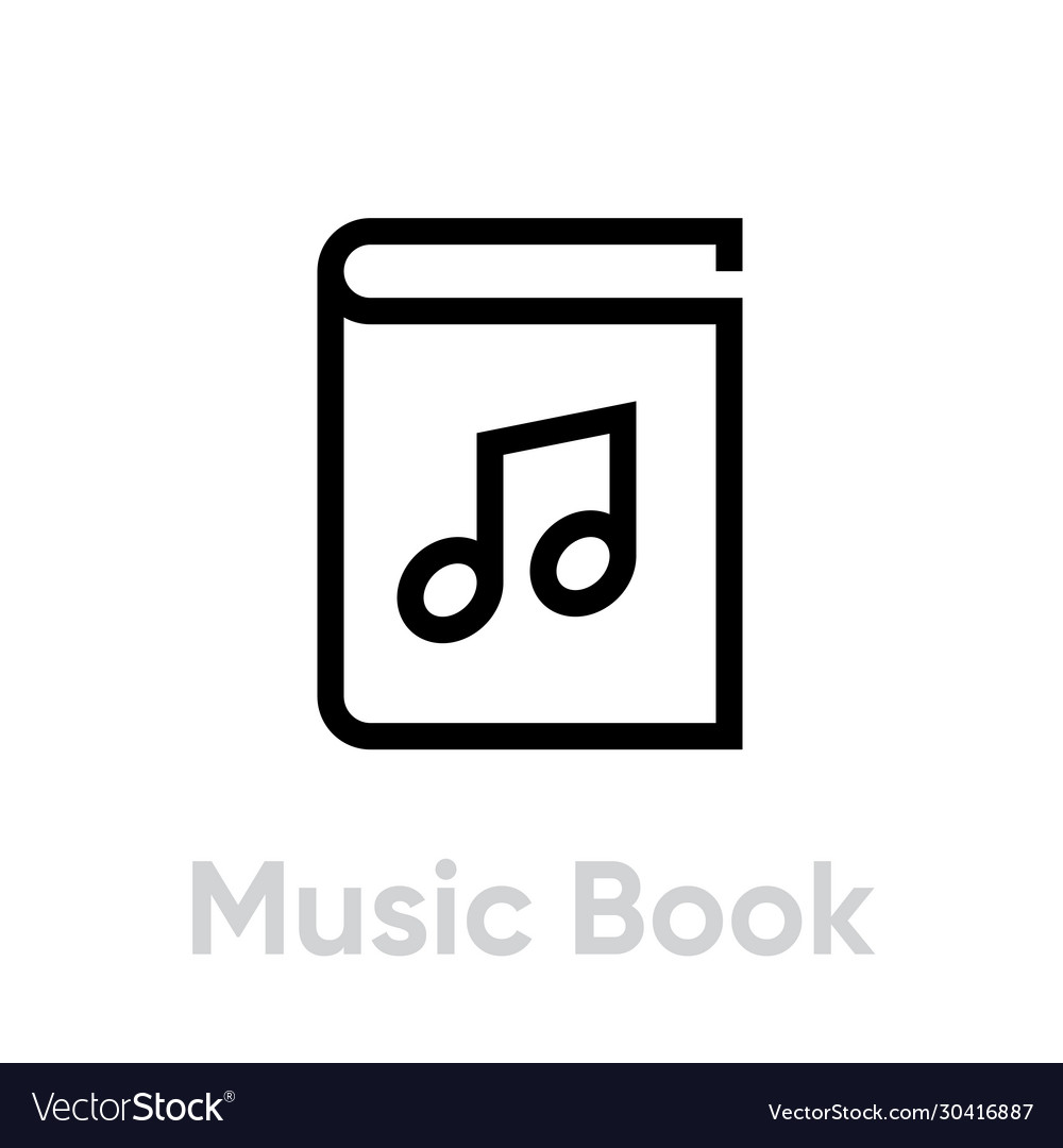 Music book icon editable line