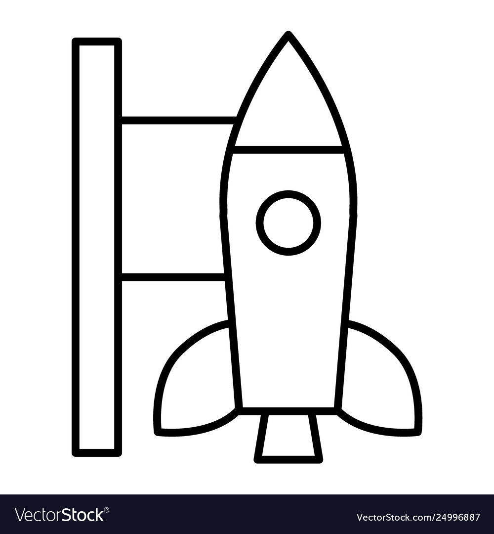 Rocket launch thin line icon missile