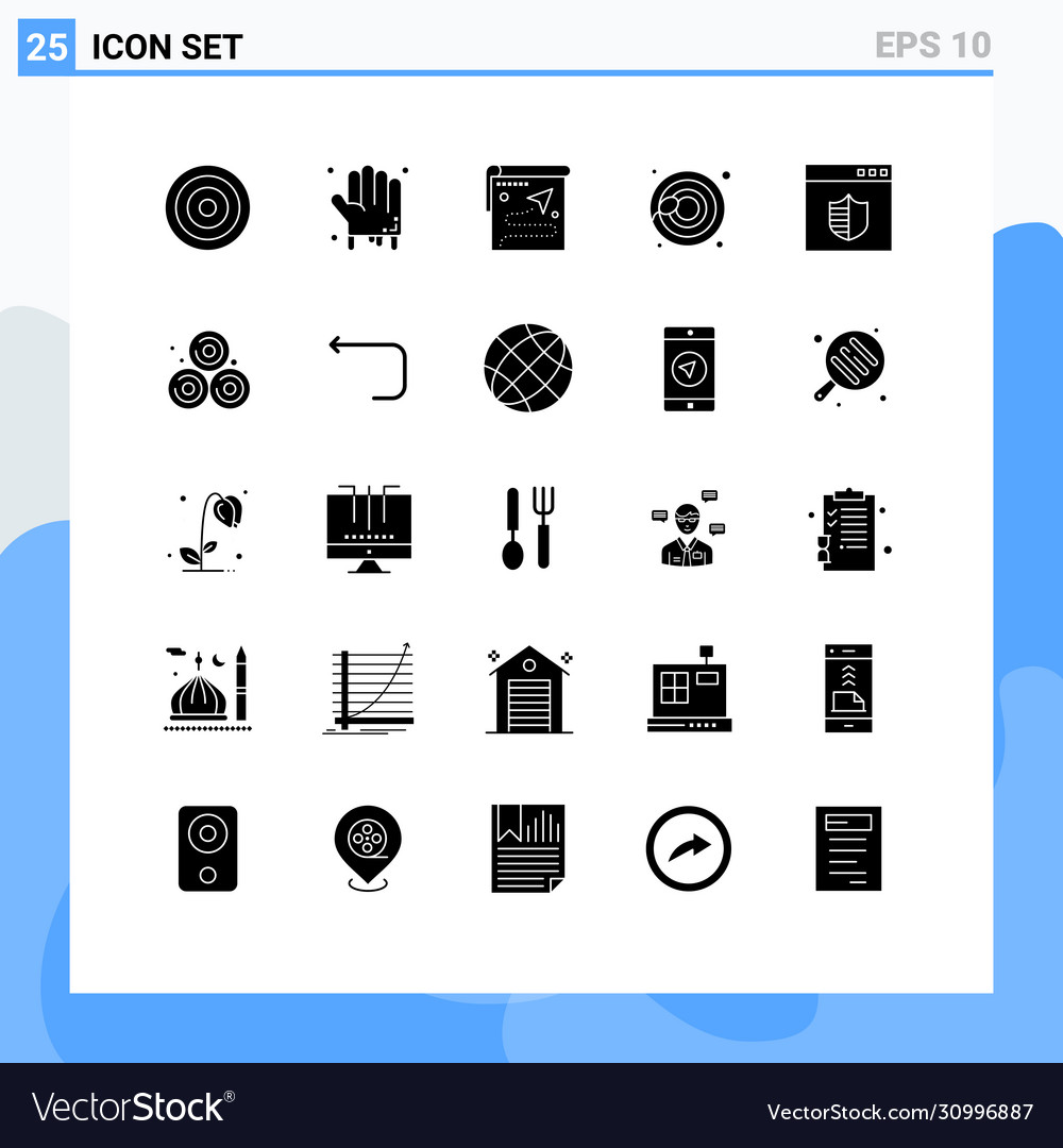 Set 25 solid glyphs on grid for secure sperm