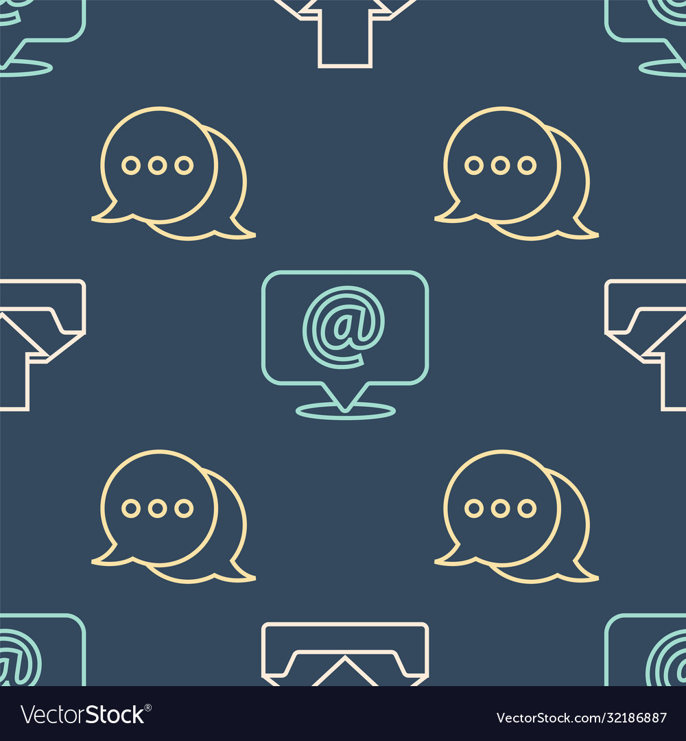 Set line download inbox speech bubble chat vector image Set line download inbox speech bubble chat