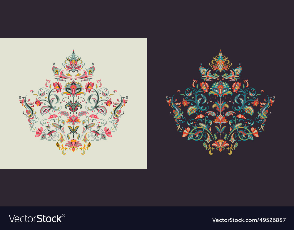 Set of two oriental motifs in light and Royalty Free Vector