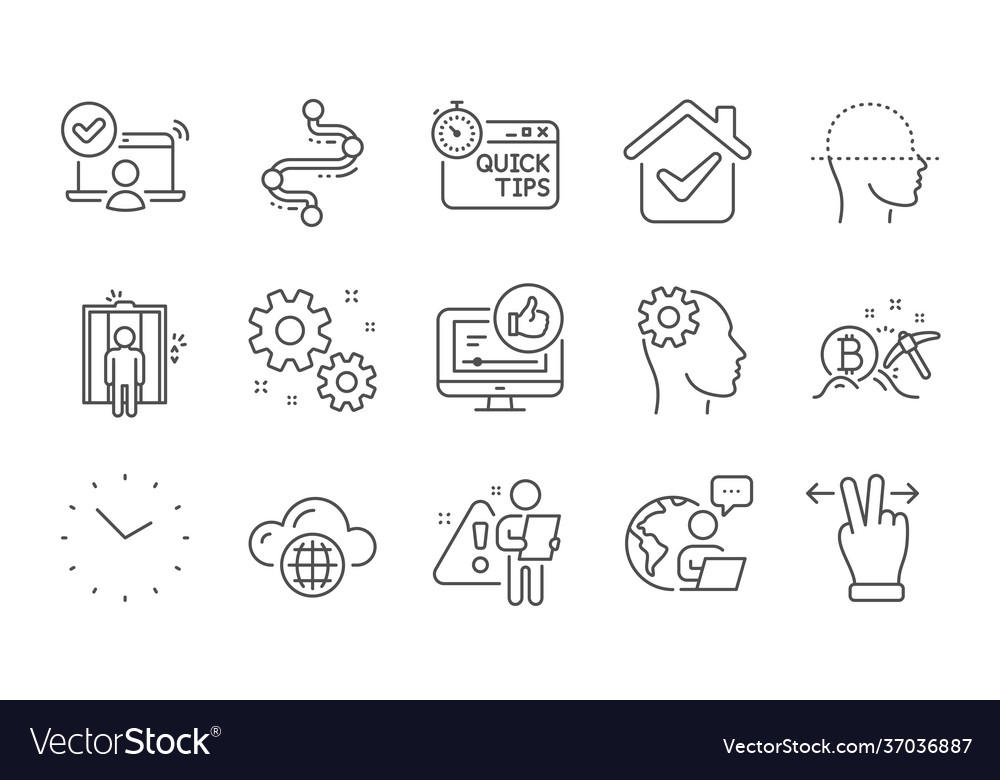 Time cloud computing and engineering icons set vector image Time cloud computing and engineering icons set