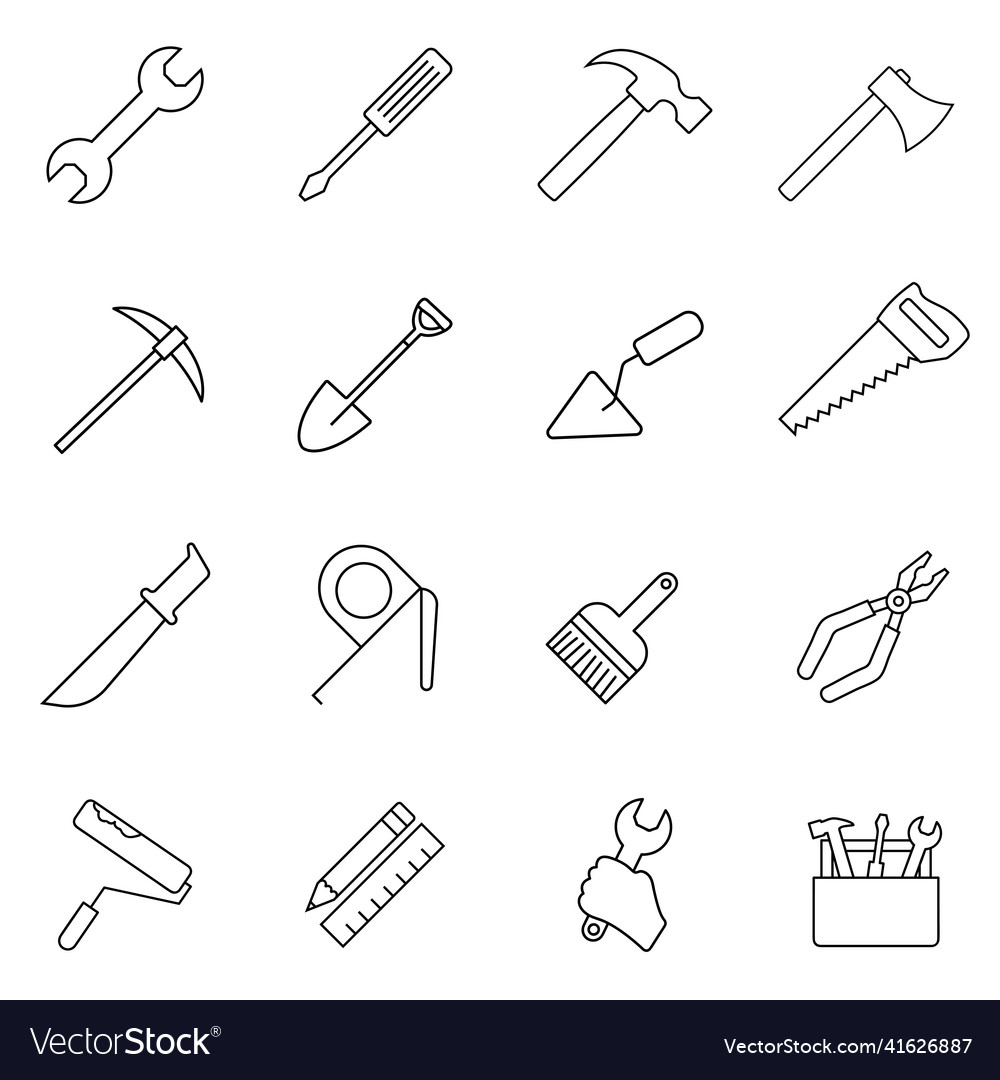 Tool Icons - Line Art Set