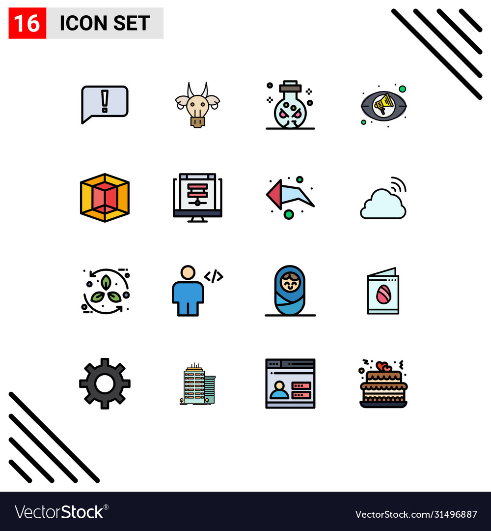 User interface pack 16 basic flat color filled