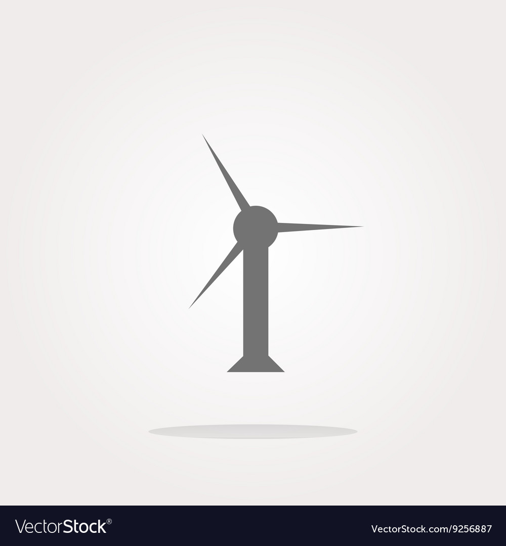 Wind turbine icon web button isolated
