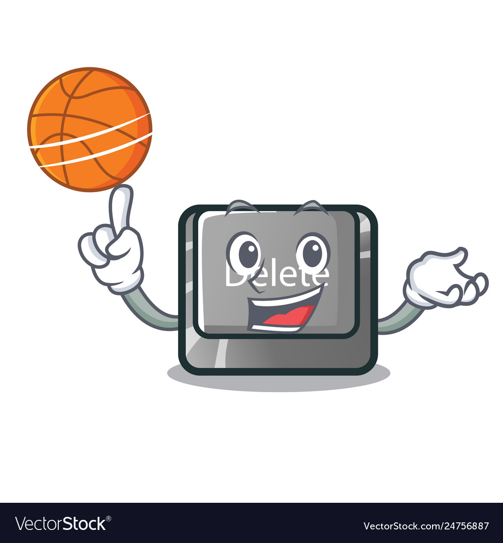 With basketball button delete isolated