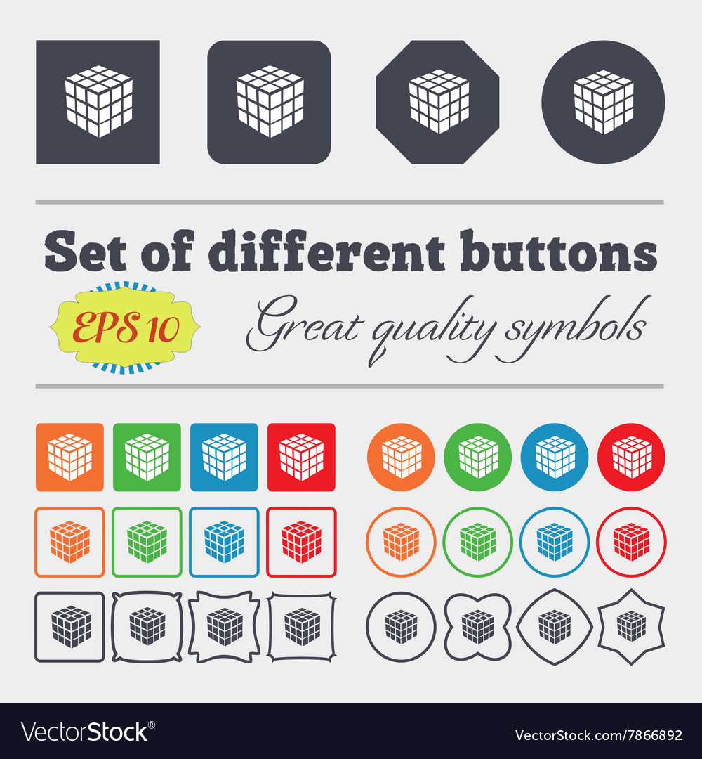 A three sided cube puzzle box in 3d icon sign big
