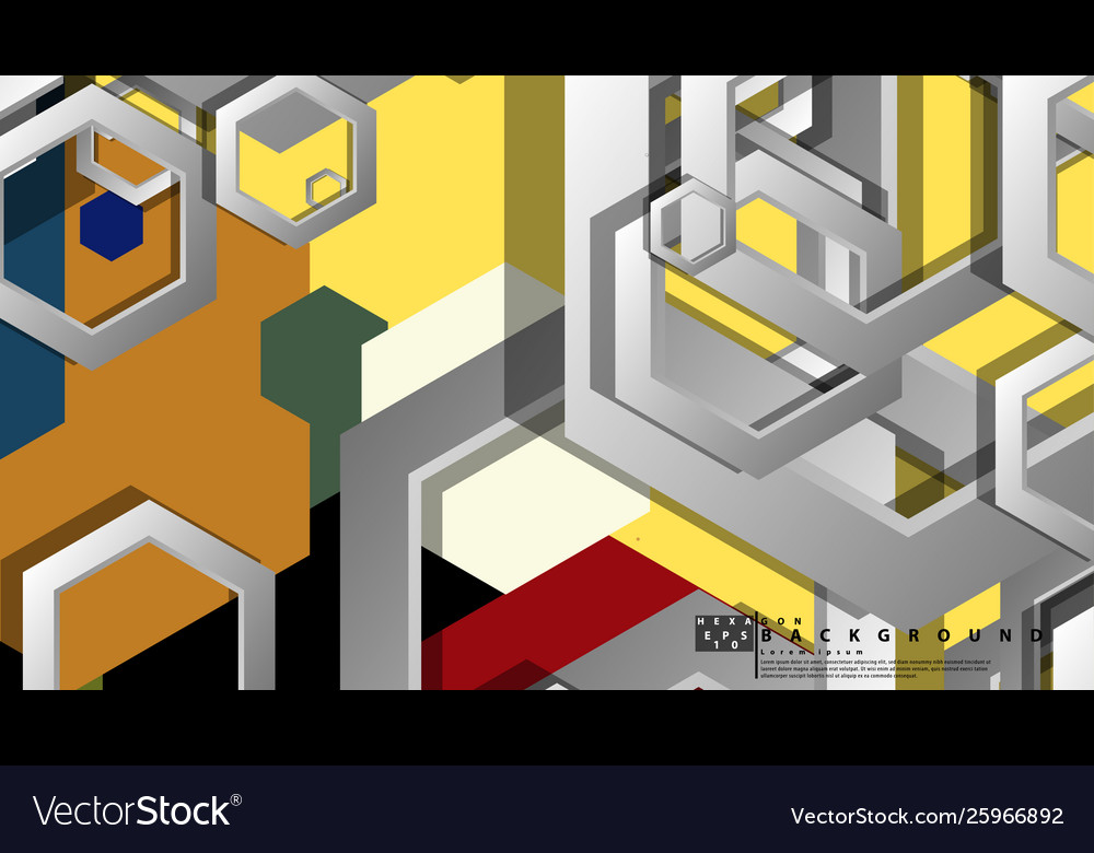 Abstract geometric background with hexagon middle vector image Abstract geometric background with hexagon middle