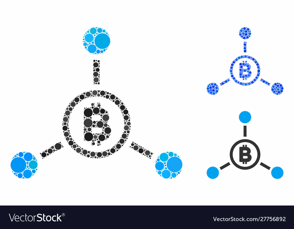 Bitcoin connections mosaic icon circle dots vector image Bitcoin connections mosaic icon circle dots