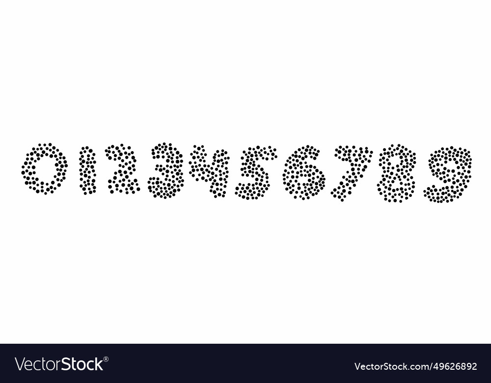 Black digits numbers font from 0 to 9 vector image Black digits numbers font from 0 to 9