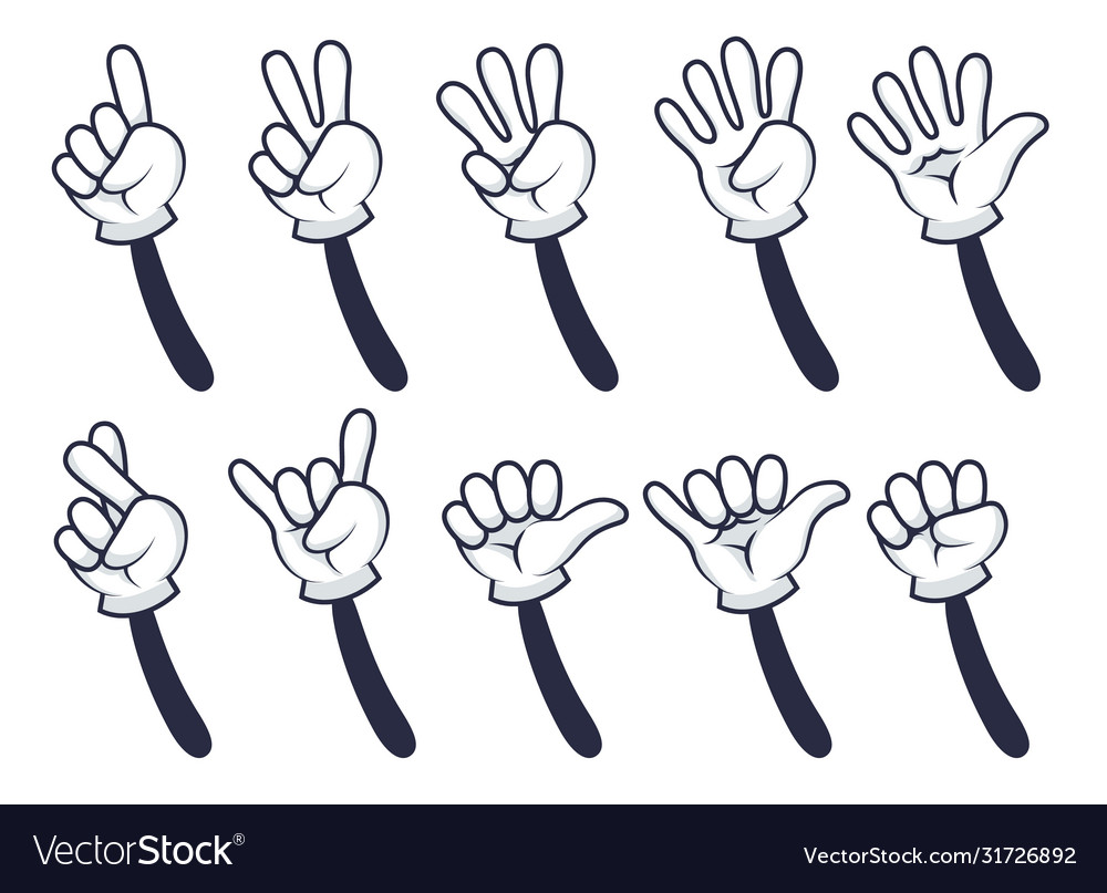 Cartoon Hand Counting