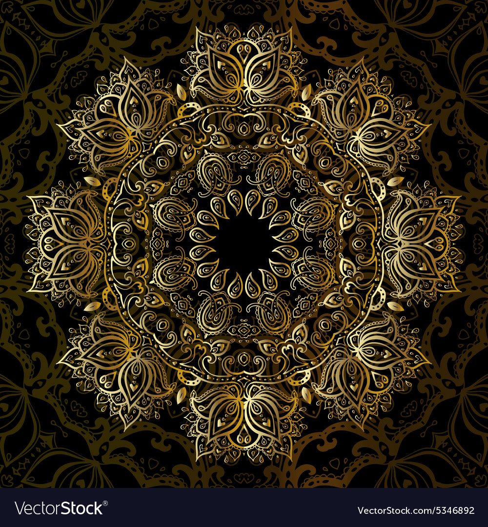 Golden floral mandala