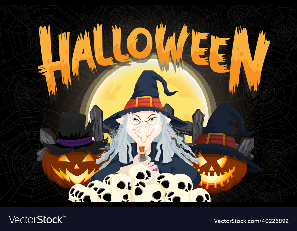 Happy Halloween Trick Or Treat Poster Royalty Free Vector